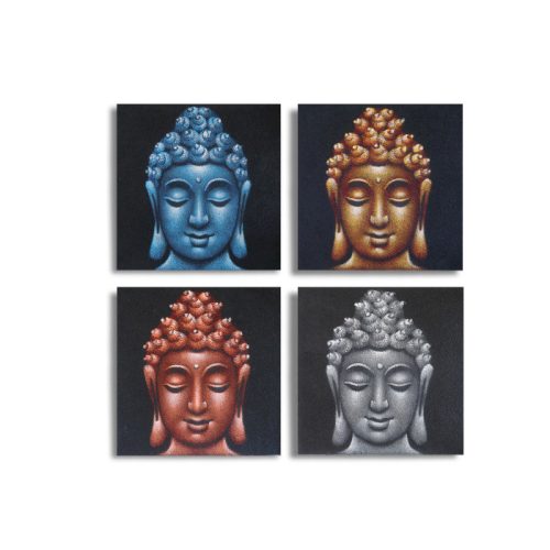 4-es szett  Buddha Fej - Homok 30x30cm