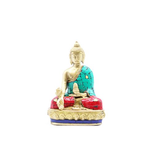 Bronz Buddha Szobor - Letett Kezek - 11.5 cm