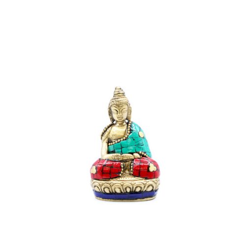 Bronz Buddha Szobor - Felemelt Kezek - 7.5 cm