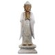 Kézműves Buddha Szobor - 100 cm Üdvözlő - Fehér Súrolt