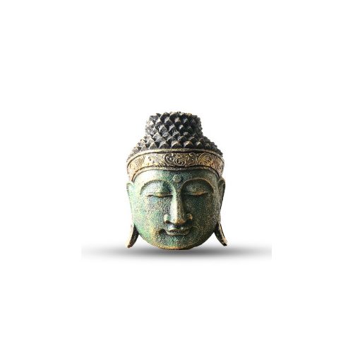 Dekorációs Buddha Fej - 25cm - Zöld