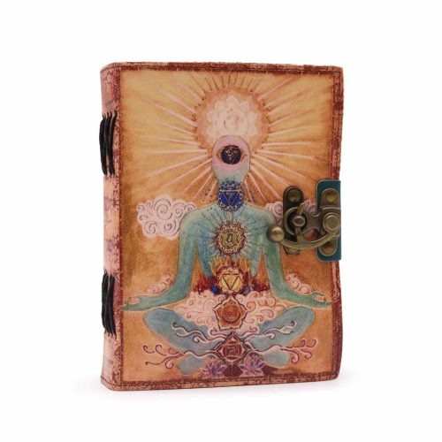 Bőrkötésű Napló - Buddha Hét Chakra (17.5x12.5x3cm)