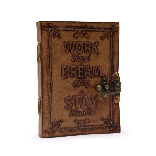 Bőrkötésű Napló -  Work & Dream Big (17.5x12.5x3cm)