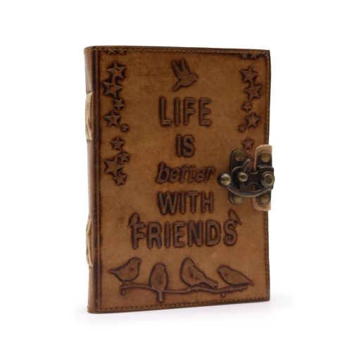 Bőrkötésű Napló -  Life is Better with Friends (17.5x12.5x3cm)