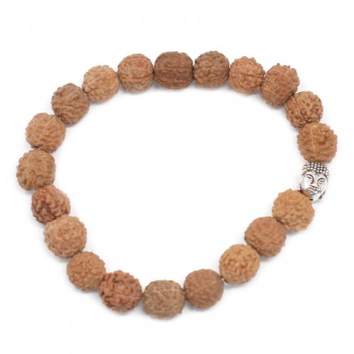 Rudraksha Mala Karkötő - 4 arcú rudraksa / 4 mukhi rudraksha - Natúr